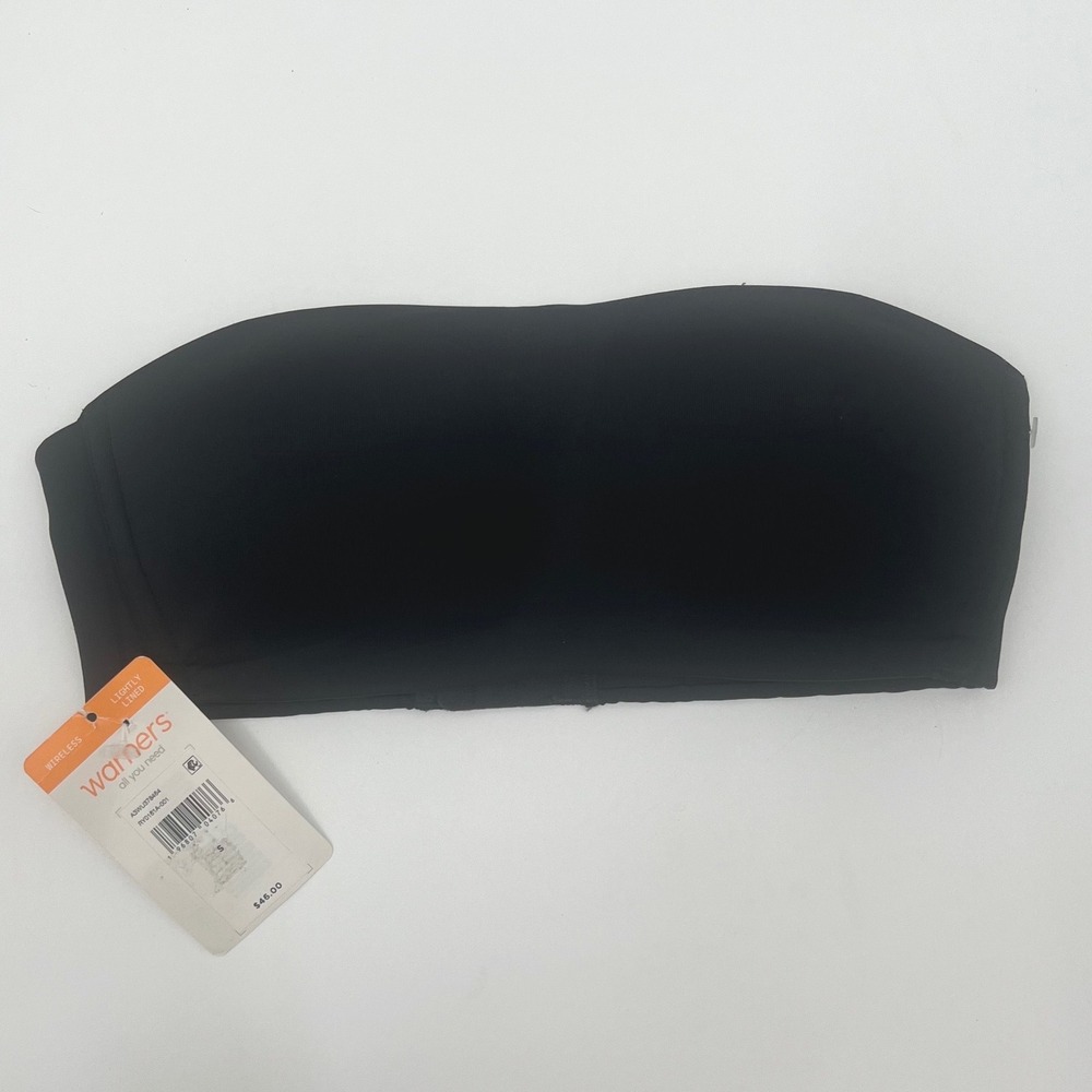 Warners All You Need Wireless Strapless Bra Black Lightly Lined RY0161A Small